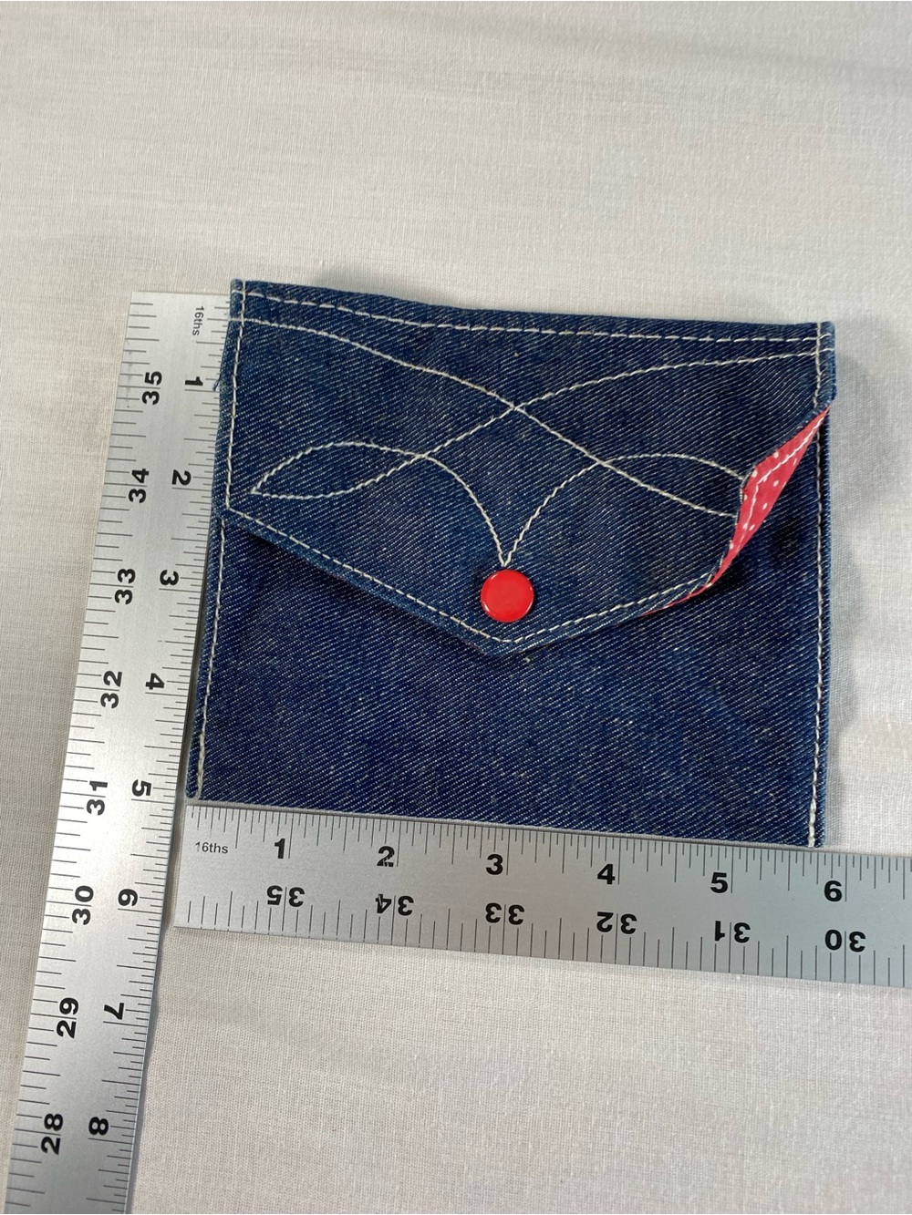 Vintage Avon Pockets Denim Blue Jean Coin Change Pocket Bag Pouch Y2K